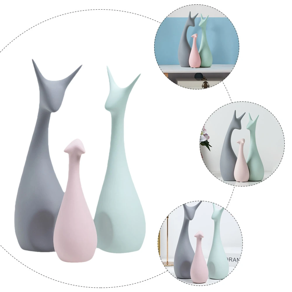 1 Set Creative Ceramic Animal Ornament Desktop Ornament Home Decor Ceramic Craft