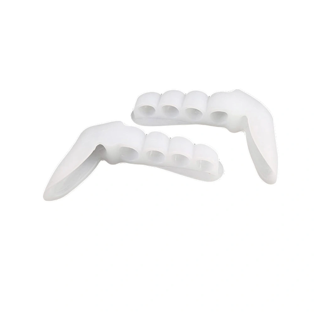 Pair of Silicone Toe Separator Hallux Valgus Overlapping Toe Correctors Corrective Bunion Pads Toe Orthopedic Braces Toe Holders Toes Spacers (White)