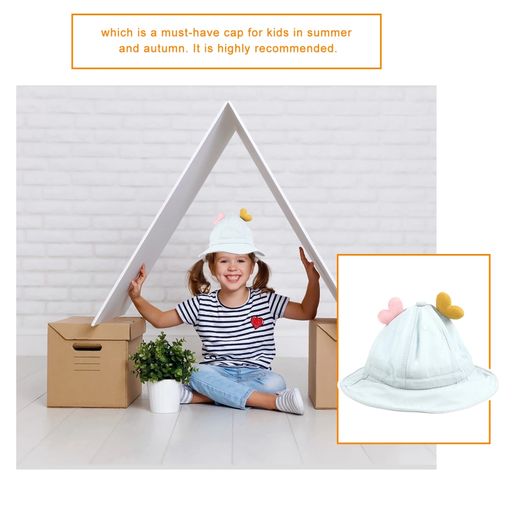 1Pc Adorable Love Heart Sun Hat Practical Bucket Fisherman for Kids