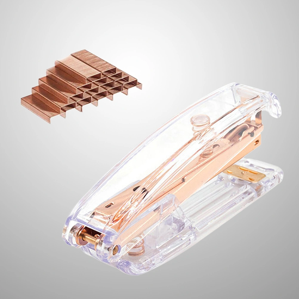 Rose Gold Desktop Stapler Classic Modern Design Stapler for Office School Home (1 Pcs Stapler + 1 Box Staple)