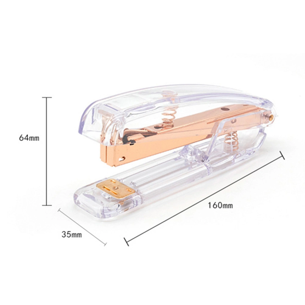 Rose Gold Desktop Stapler Classic Modern Design Stapler for Office School Home (1 Pcs Stapler + 1 Box Staple)
