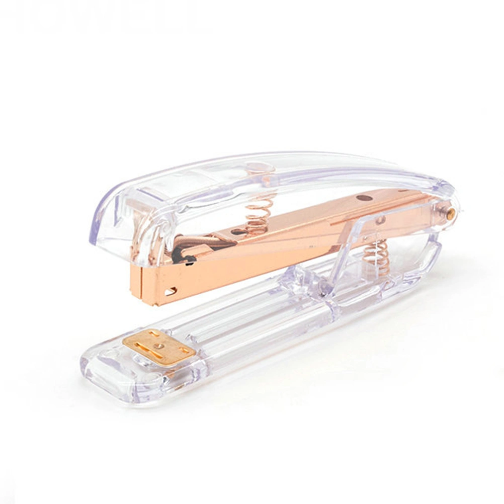 Rose Gold Desktop Stapler Classic Modern Design Stapler for Office School Home (1 Pcs Stapler + 1 Box Staple)