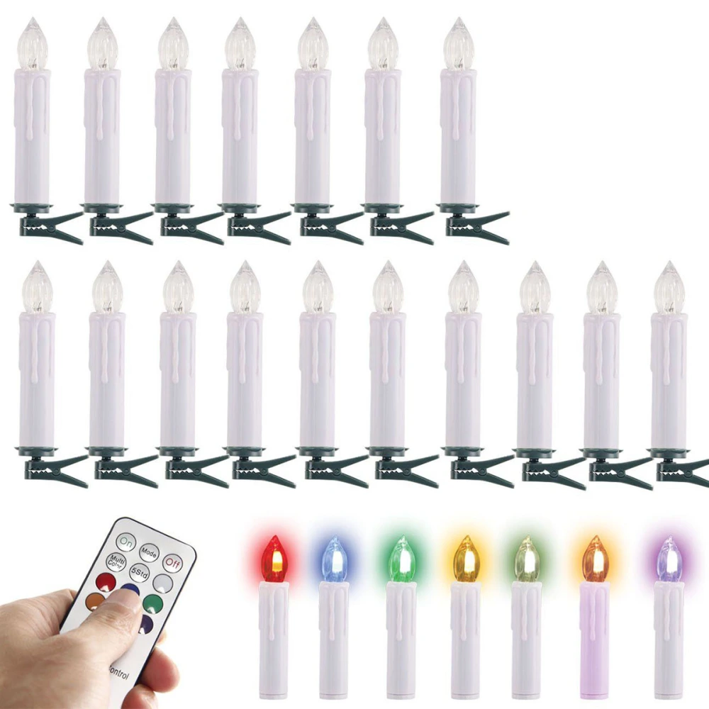 20pcs RGB Birthday Christmas Wedding Tree LED Candle Light & Key