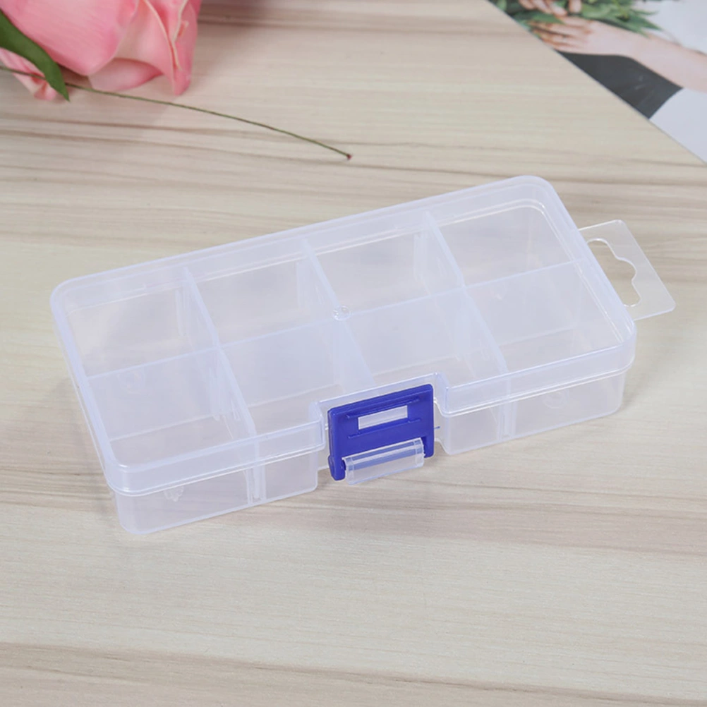 10PCS 10-Grid Plastic Jewelry Organizer Box Detachable Storage Container Multi-purpose Finishing Box for Home Dorm Use