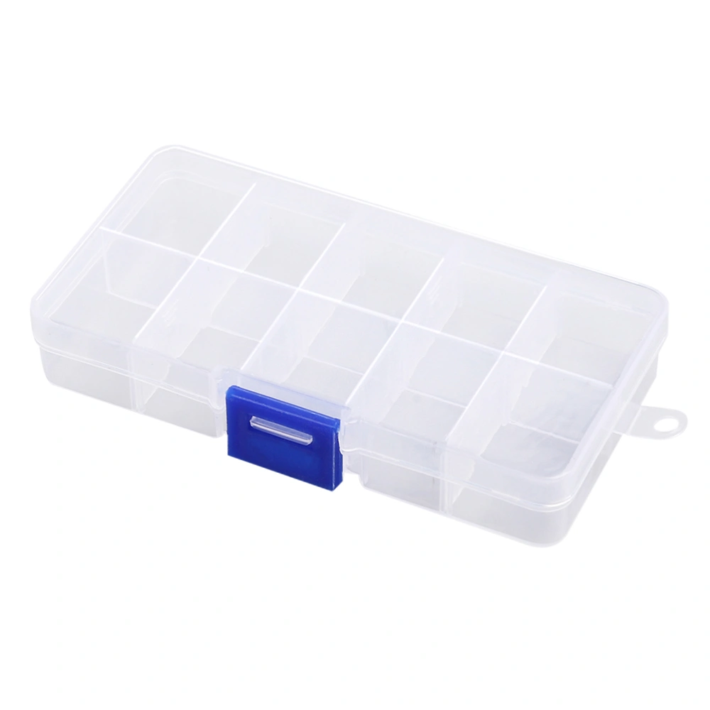 10PCS 10-Grid Plastic Jewelry Organizer Box Detachable Storage Container Multi-purpose Finishing Box for Home Dorm Use