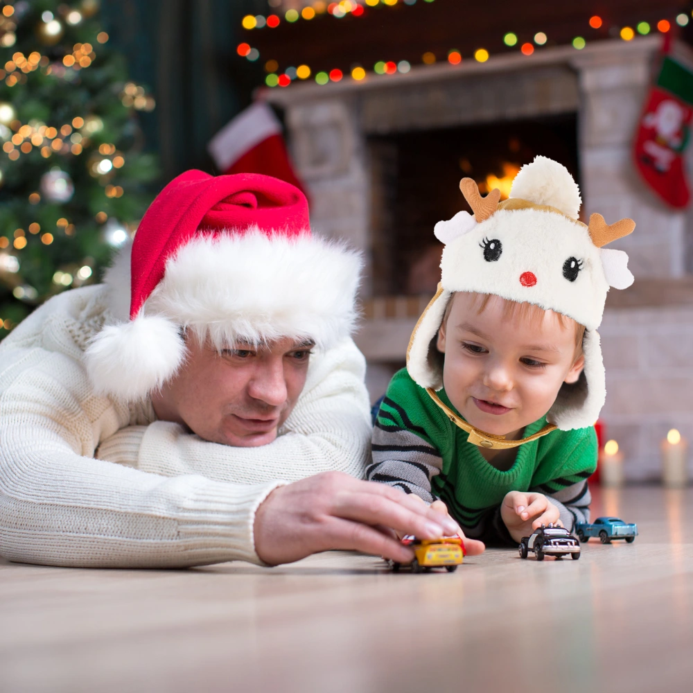 Christmas Deer Horn Hat Kids Cartoon Hat Reindeer Antler Caps Winter Warm Hat