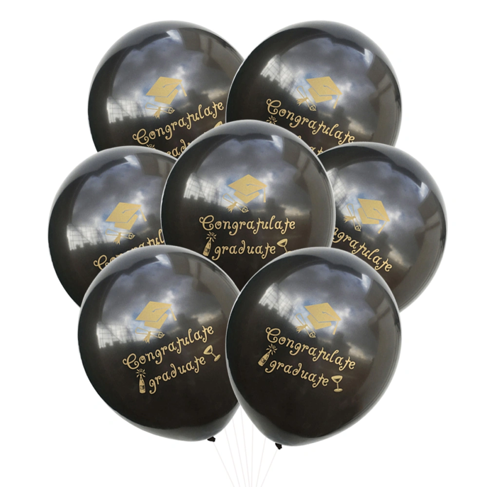 20 Pcs 12 Inch Party Balloons Congratulate Graduate Letter Ballons Inflatable Balloons for Graduation Party Decoration (Black)