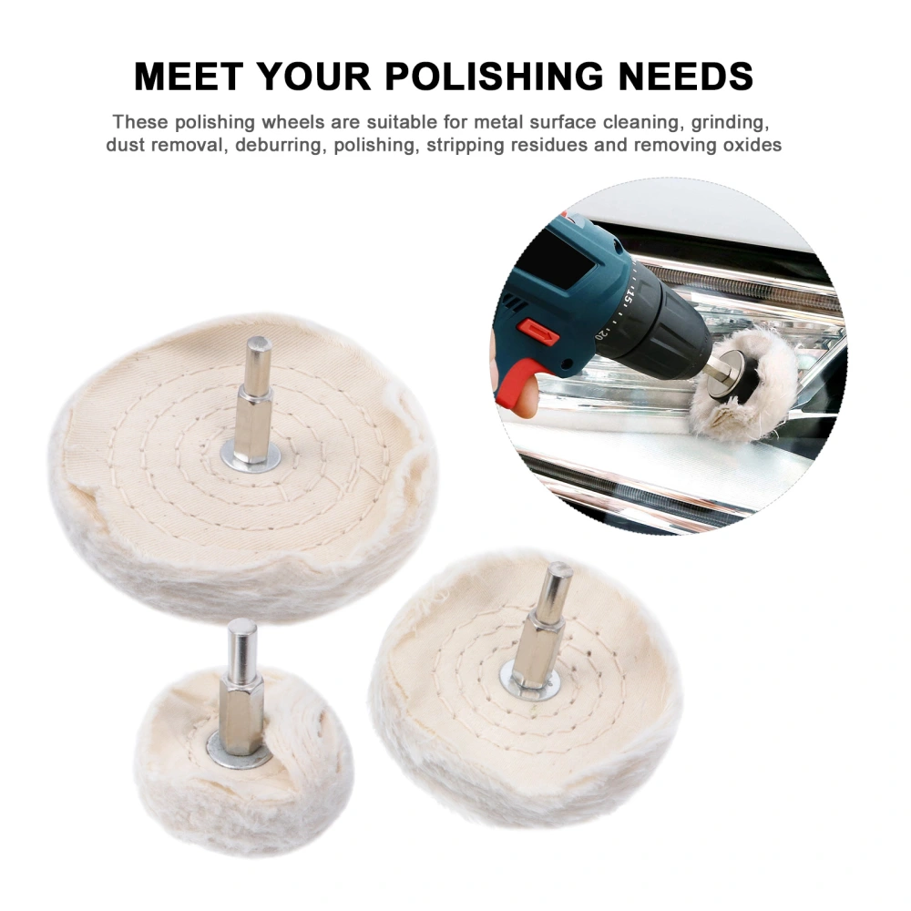 3pcs Polishing Wheel Set Polishing Buffing Wheel Pad Drill Kit Polisher Tool