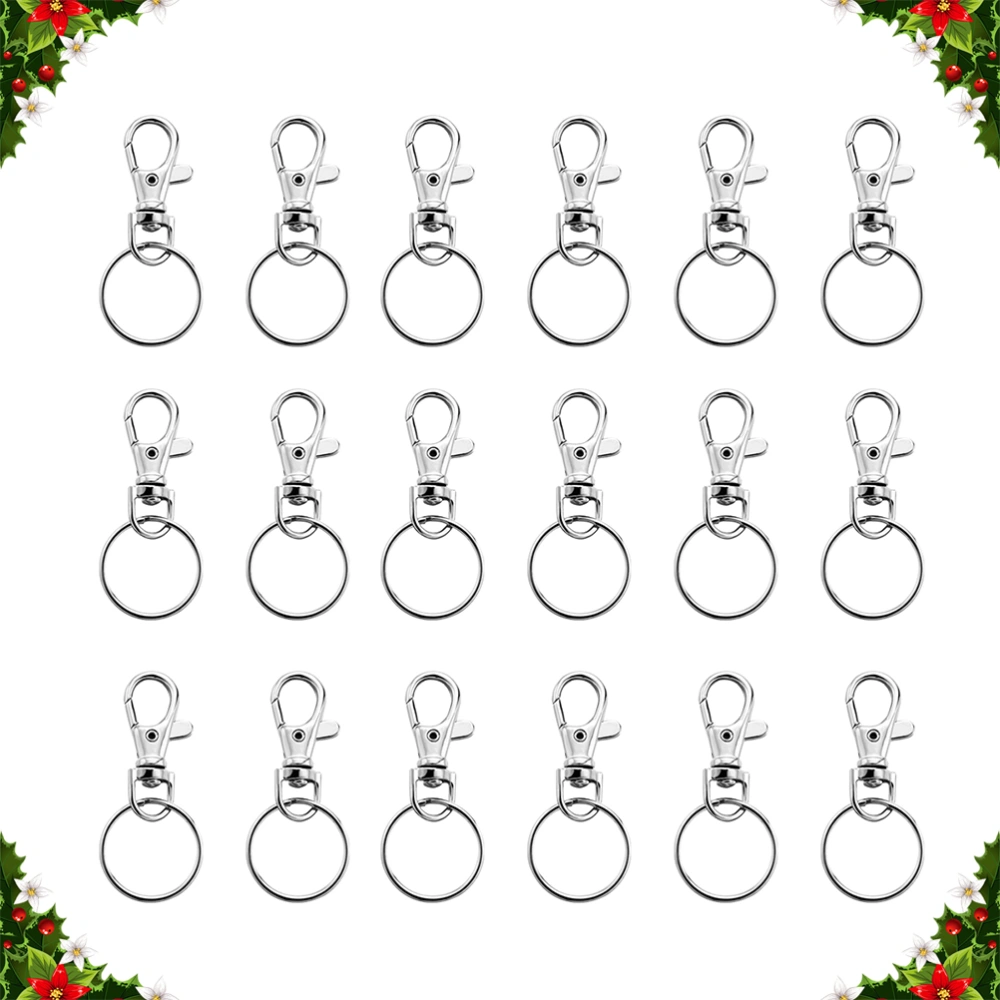 50pcs 25mm Ring Alloy Lobster Clasp Luggage Button Cilp Practical Keychain