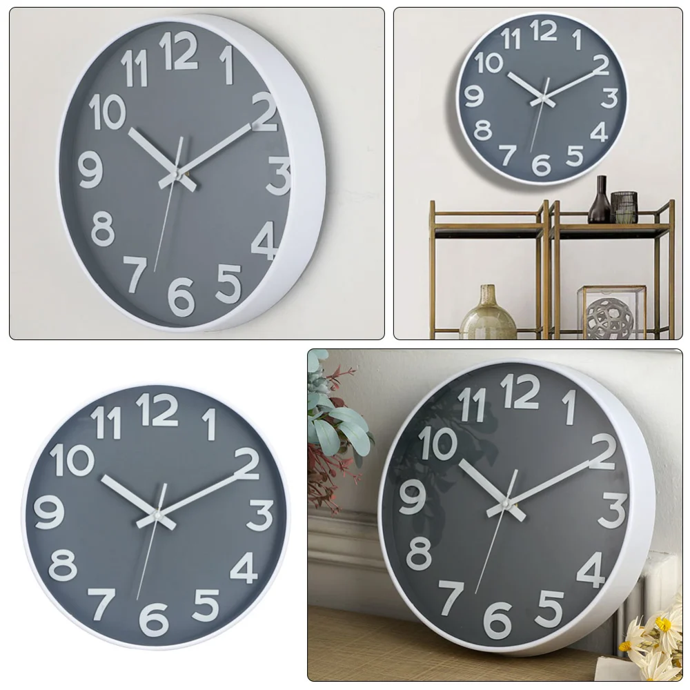 Household Clock Wall Hanging Clock Minimal Round Clock Office Mute Wall Clock Decor