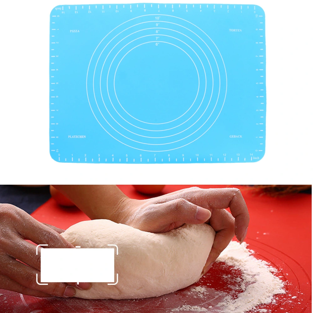 High Temperature Resistant Silicone Baking Mat with Measurements Non Stick Non Pastry Rolling Mat (Candy Blue)