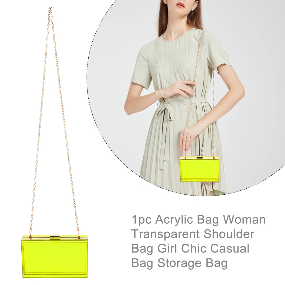 1pc Acrylic Bag Woman Transparent Shoulder Bag Girl Chic Casual Bag Storage Bag