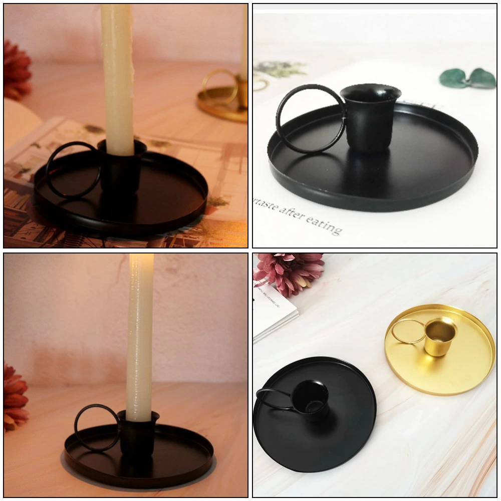 1Pc Decorative Candleholder Retro Candle Holder Household Candle Stand Adornment