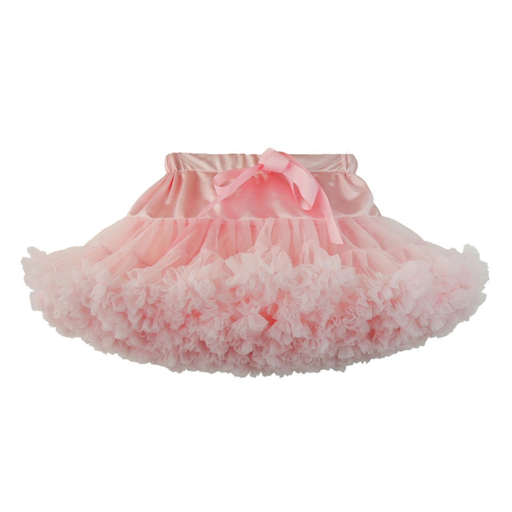 Fashion Fluffy Tutu Skirt Glisten Pettiskirt Dance Performance Dress for Baby Girls Kids Size S (Pink)