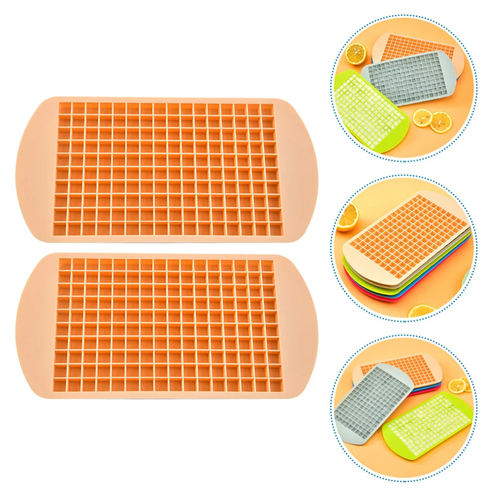 2Pcs Mini Ice Cube Trays Household DIY Ice Cube Molds Silicone Molds (160 Grids)