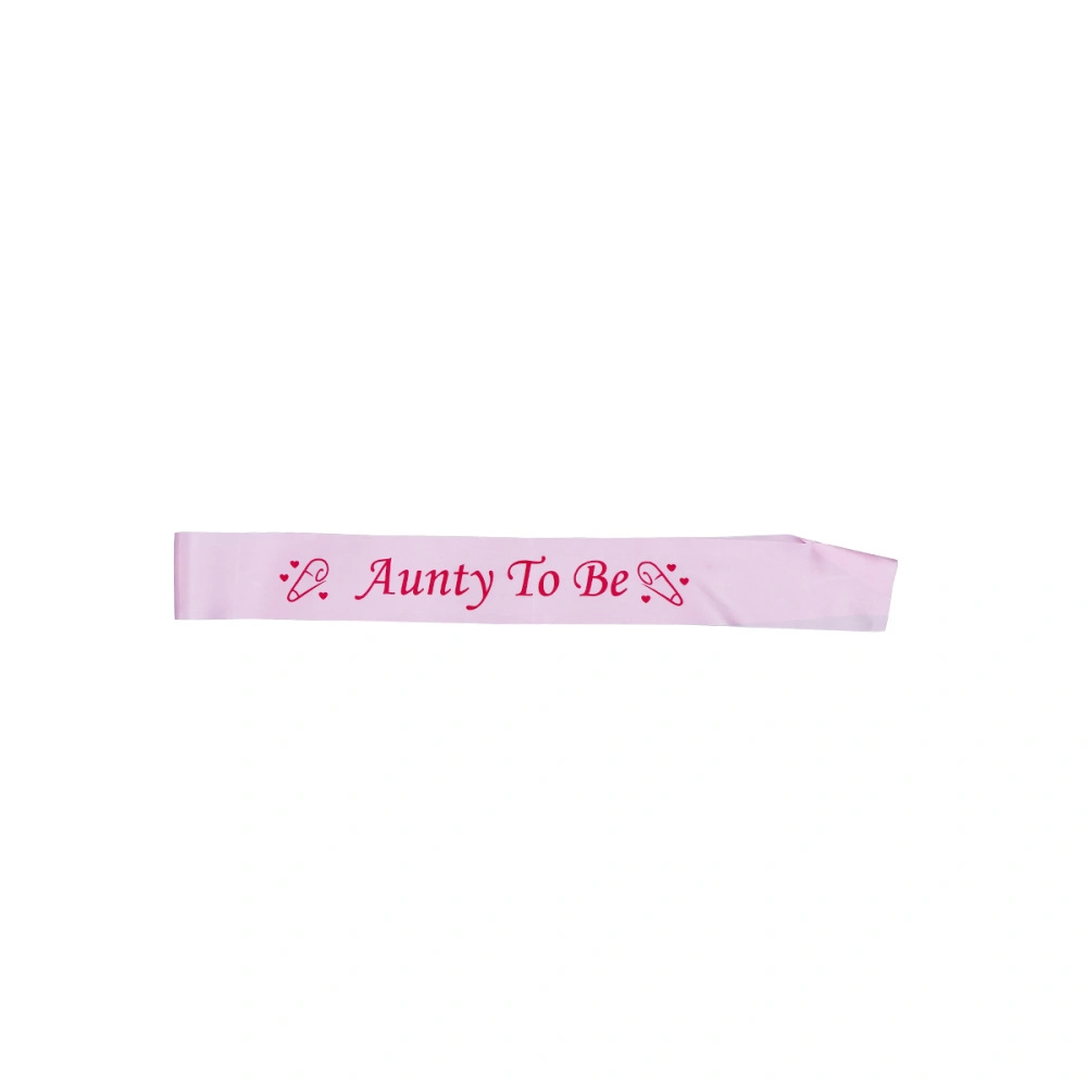 Baby Shower Party Sashes Aunty To Be Satin Sash Ribbon Footprint (Pink)