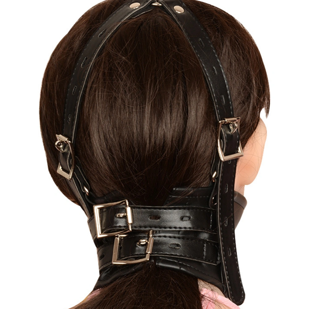 Mouth Ball Gag Head Harness Leather Restraint Head Hood Fetish Gag Sex Toy