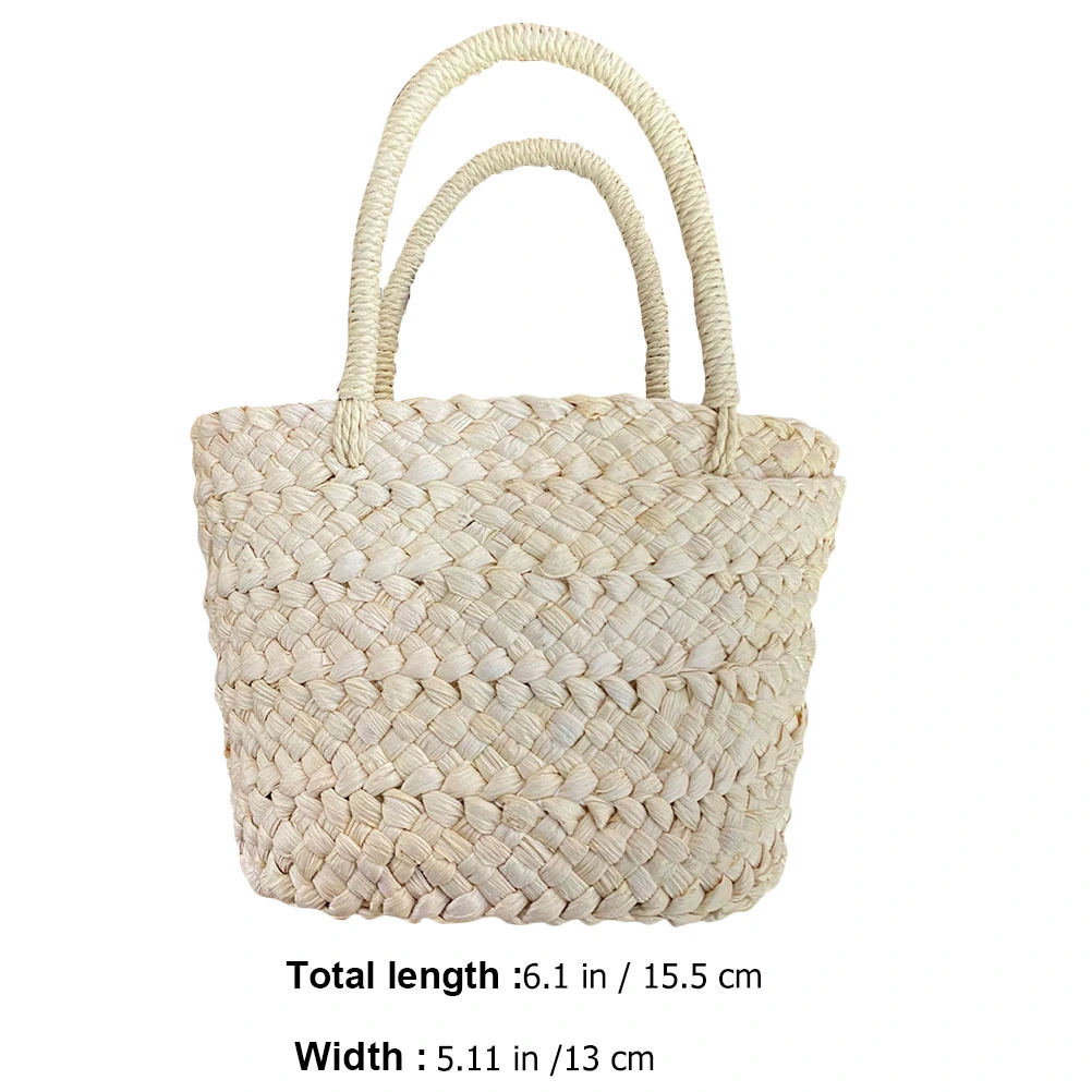 1Pc Delicate Handheld Flower Basket Weaving Wedding Natural Grass Basket