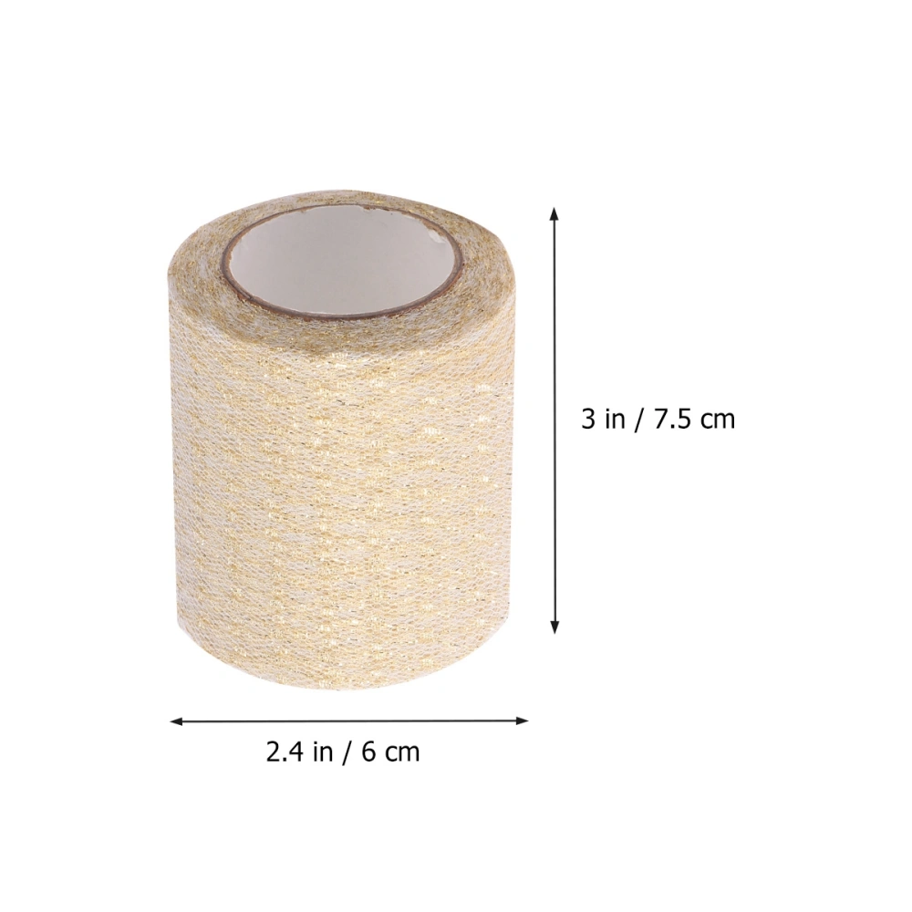 1 Roll Mesh Ribbon Decorative DIY Ribbon for Hair Bows Gift Wrapping Crafts (White)