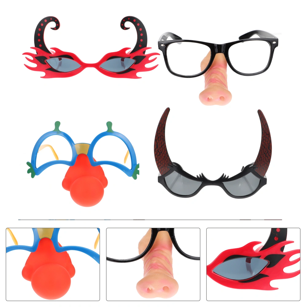 4pcs Creative Halloween Glasses Pretty Party Glasses Practical Carnival Glasses Mixed Style