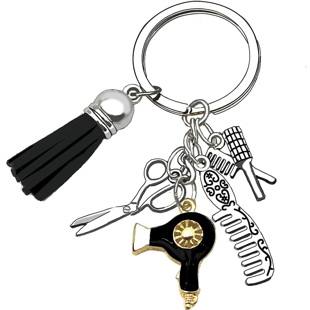 Barber Keychain Hair Stylist Keychain Hairdressing Key Holder Bag Backpack Pendant