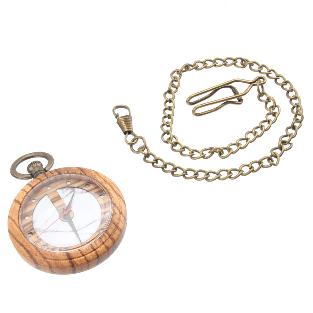 Retro Quartz Pocket Watches Wooden Chain Watches Delicate Clock Decoration