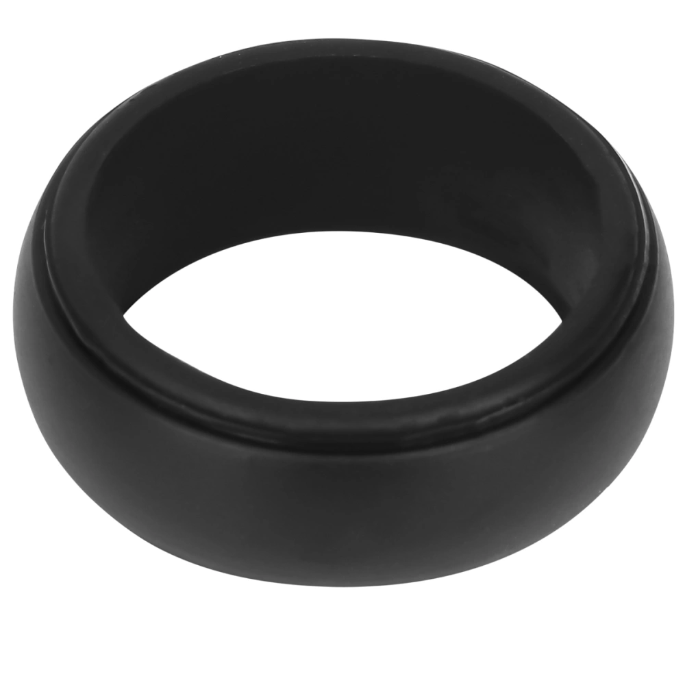 1Pc Silicone Rings Outdoors Silica Gel Finger Ring Male Cool Jewelry for Decoration Black (Size 10)