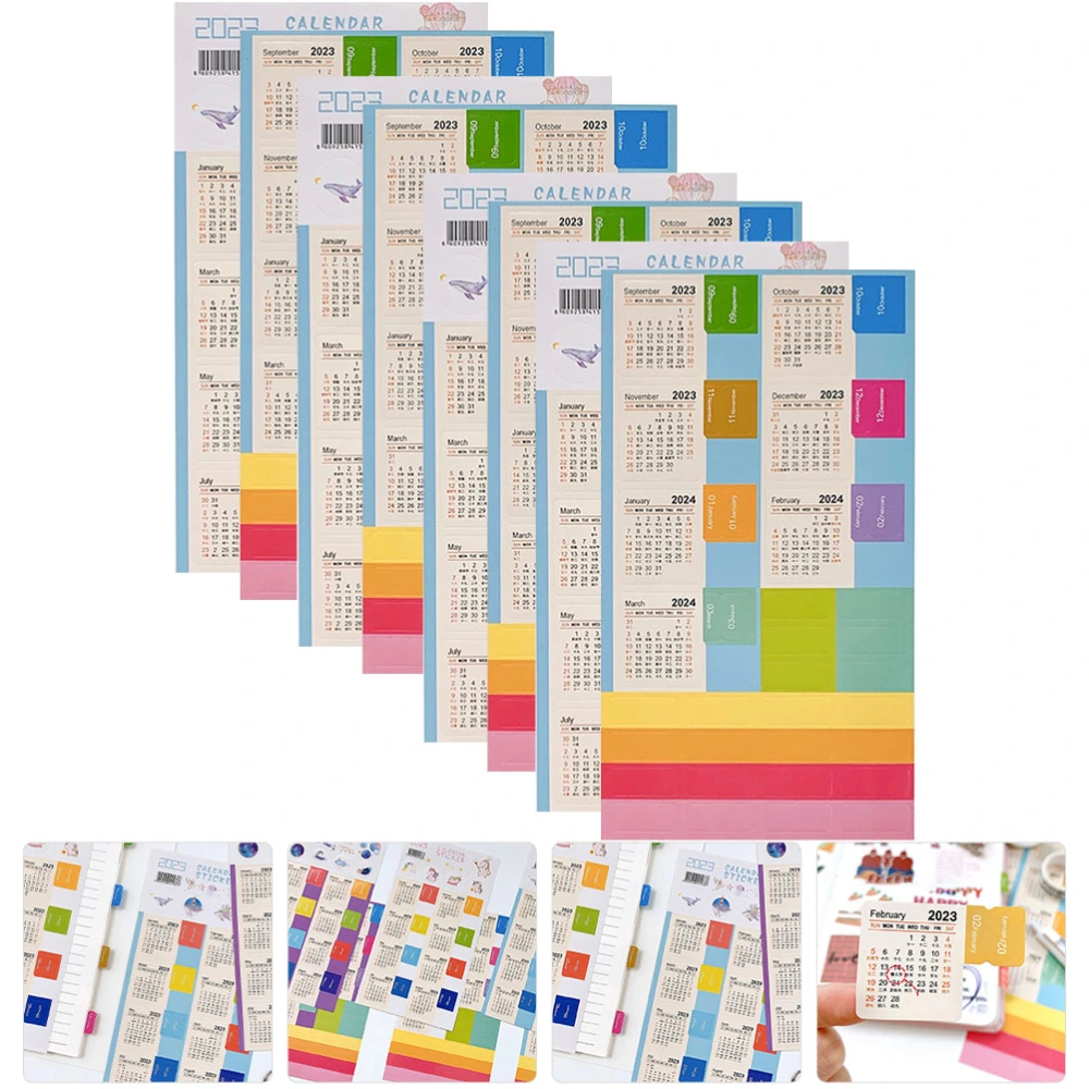 16 Sheets of Portable Calendar Stickers Multi-function Planner Tabs Household Book Tabs