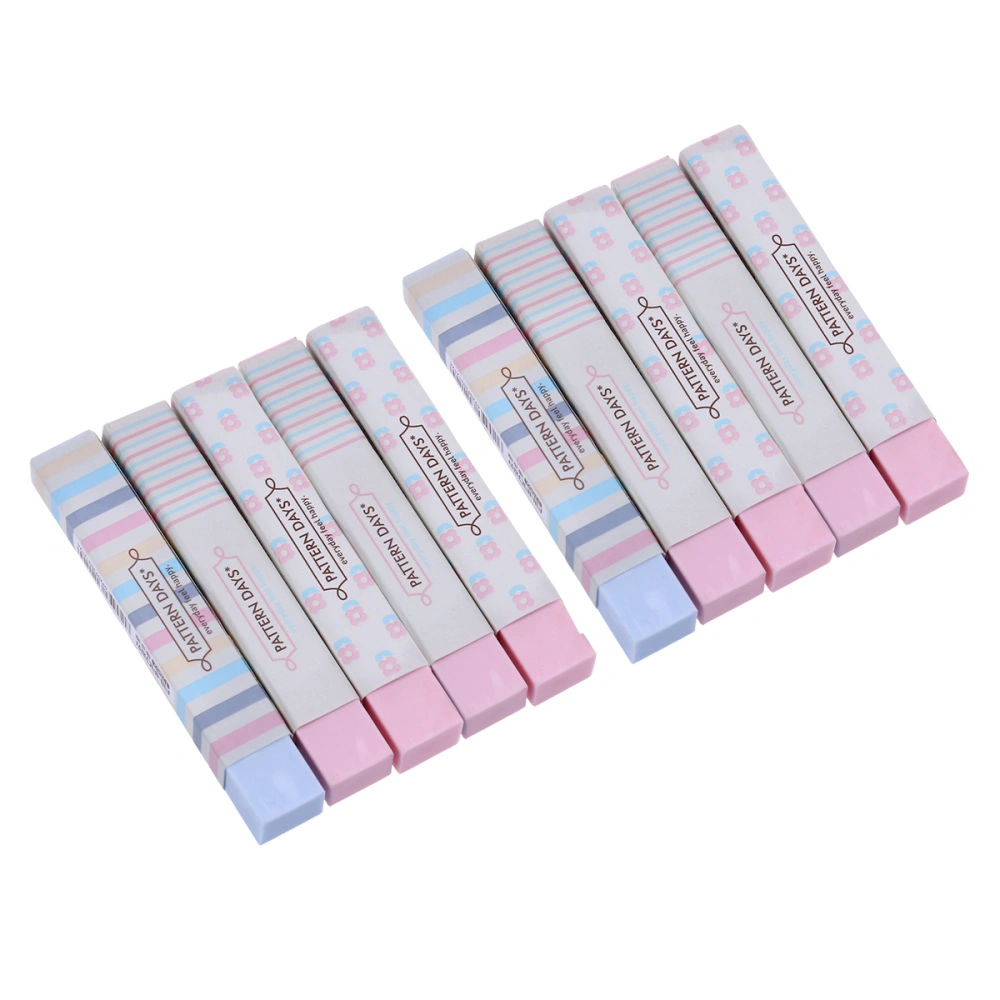 10 Pcs Students Rubber Erasers Pencil Eraser Office School Stationery (Random Style)