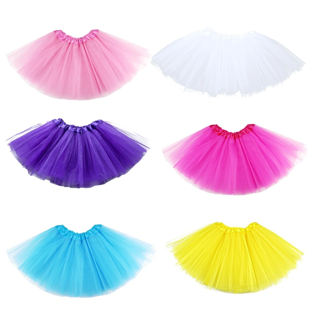 6PCS Girl Ballet Tutu Skirt Chiffon Ballet Dance Practice Wrap Skirt for Kids (Pink + Yellow + White + Rose + Dark Purple + Light Blue)