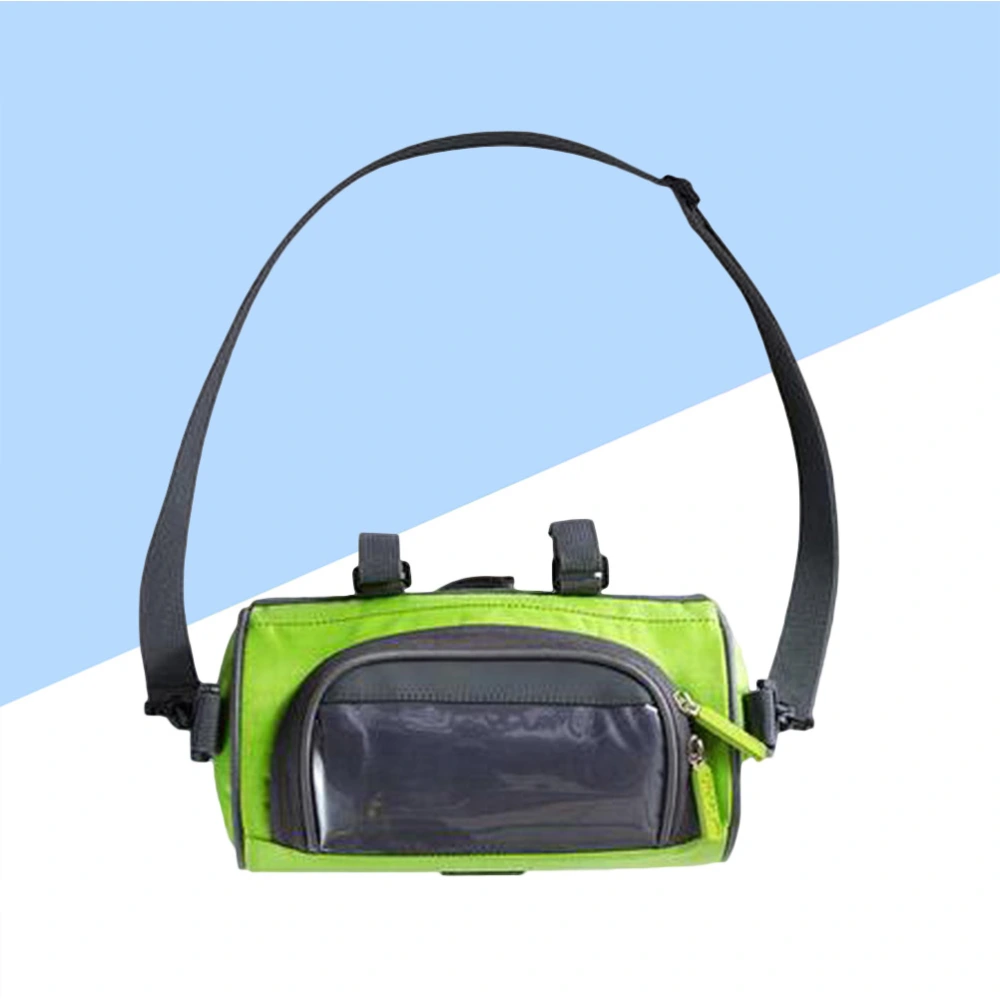 1PC Handlebar Bag Bike Front Basket Frame Pouch Head Tube Bag for Storage Cycling (Green)