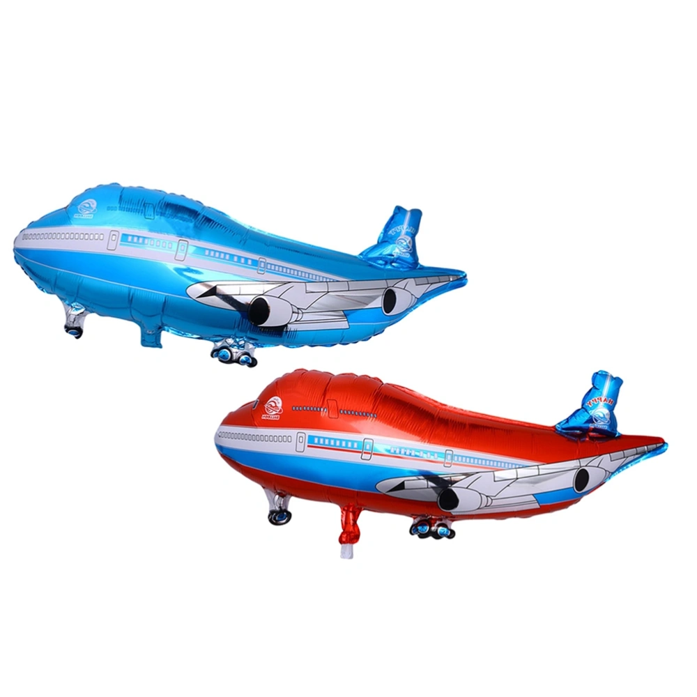 10pcs Airplane Ballon Creative Party Decor Foil Ballon Toy for Kid Party Gathering (Blue 5 Pcs, Red 5pcs)