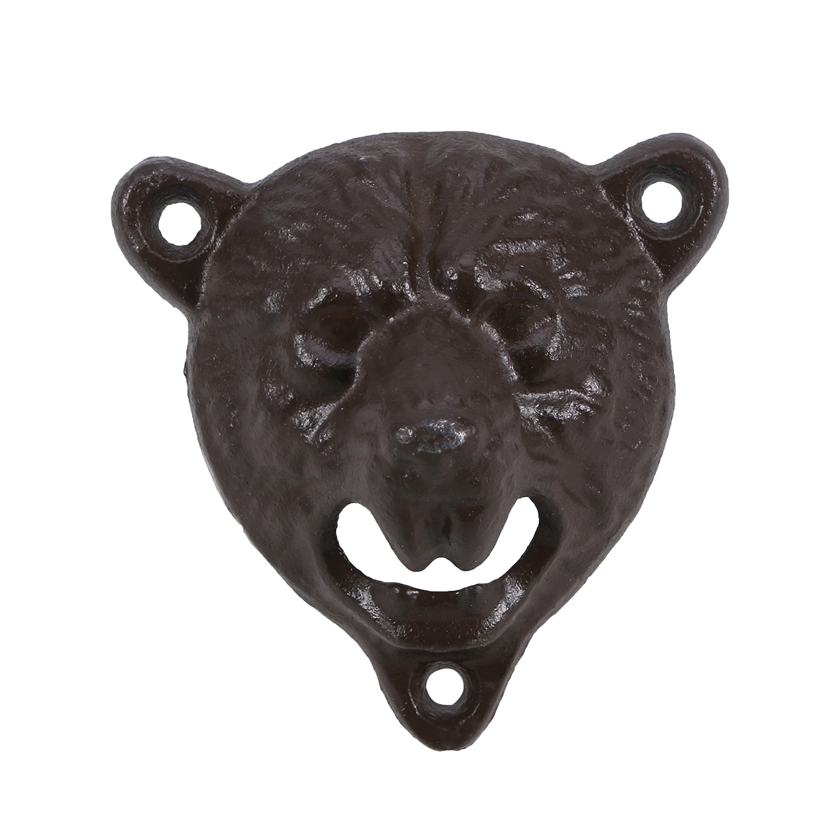 1Pcs Cast Iron Bear Head Shape Bottle Opener Wall-mounted Bottle Opener Soda Beer Wine Opener (Brown)