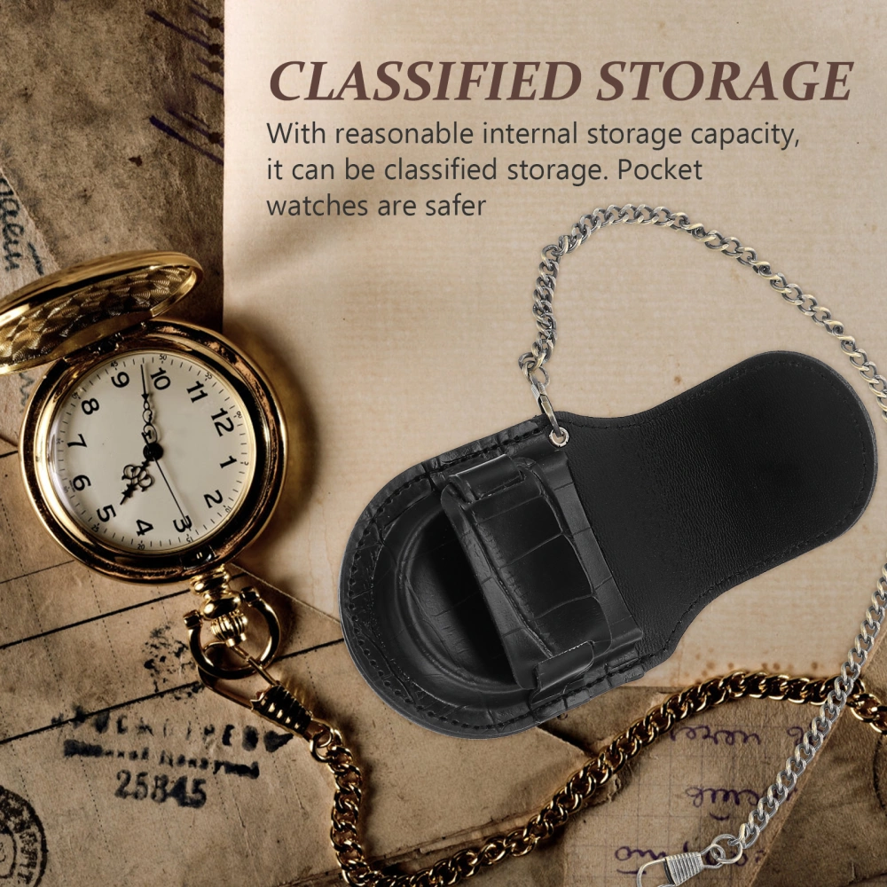 1 Set of Pocket Watch Waist Bag Retro Fanny Pack PU Waist Bag with Chain Pocket Watch Pouch