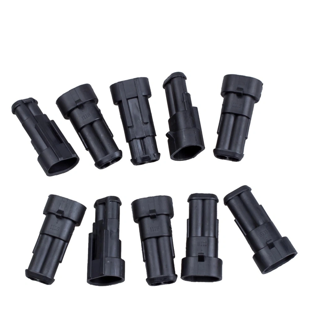 10pcs 2 Pin Way Waterproof Electrical Connector 1.5mm Series Terminals Heat Shrink Quick Locking Wire Harness Sockets