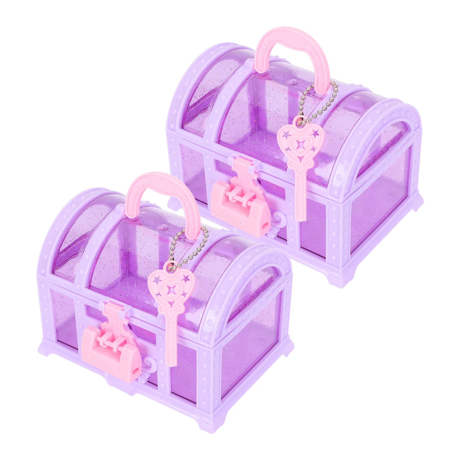 2Pcs Girls Treasure Box Toys Little Girl Makeup Box Table Jewelry Organizer