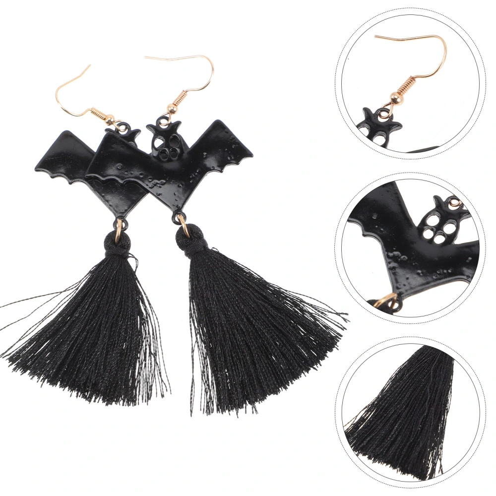 1 Pair Halloween Drop Tassel Earrings Dangle Bat Earrings for Women Teens