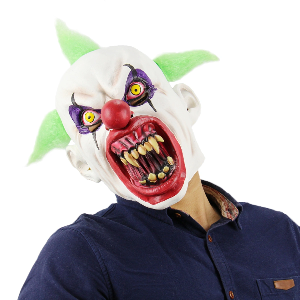 Halloween Cosplay Mask Horrific Mask Creepy Terrifying Toothy Bloody Mouth Clown Mask