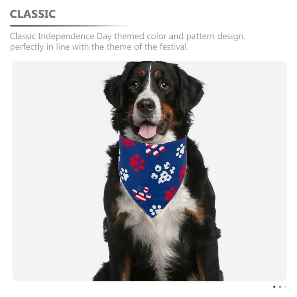 4pcs Creative Independence Day Pet Bandanas Kitten Triangle Bandanas Decorative Pet Scarfs