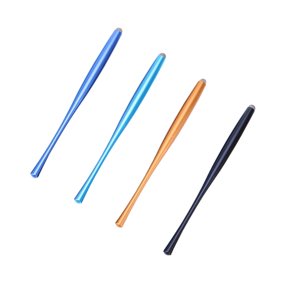 4pcs Metal Capacitive Stylus Replacable Fiber Cloth Tip Touch Pen Handwriting Capacitive Pens for Phone Tablet (Mixed Colors)