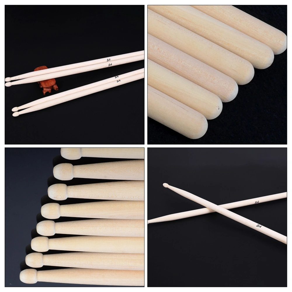 2 Pairs Wood Drum Sticks 5A Universal Practice Drumsticks for Students Adults