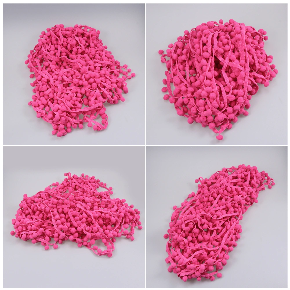 Eco-friendly Ball Lace DIY Small Ball Lace Trim Lace for Dress Scarf Hat Curtain - About 9m (Rosy)