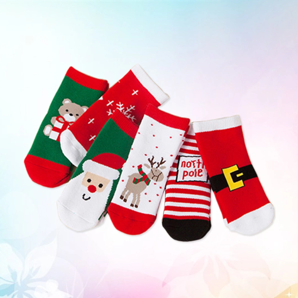 6 Pair Christmas Stockings Autumn Winter Stylish Tube Combined Middle Cotton Socks Christmas Festival Boxed Holiday Toddler Socks  (Random Christmas Mixed Socks for 4-6 Years Old)