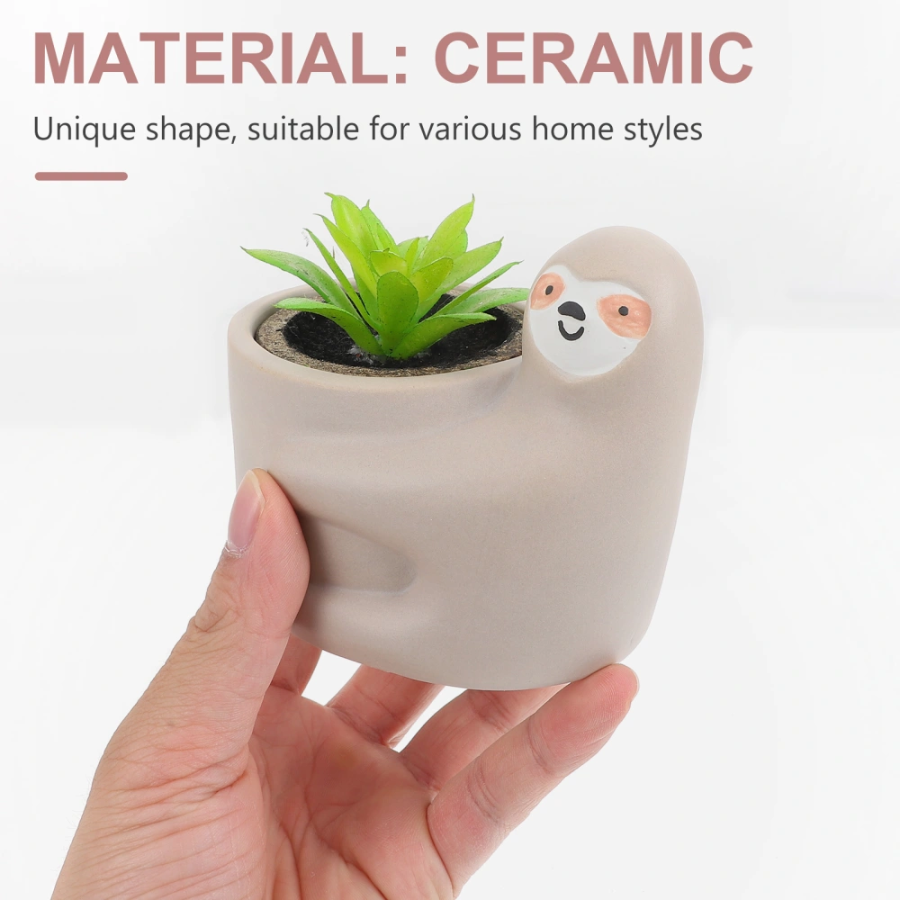 Succulent Plant Pot Cartoon Sloth Plant Pot Ceramic Flower Planter Holder