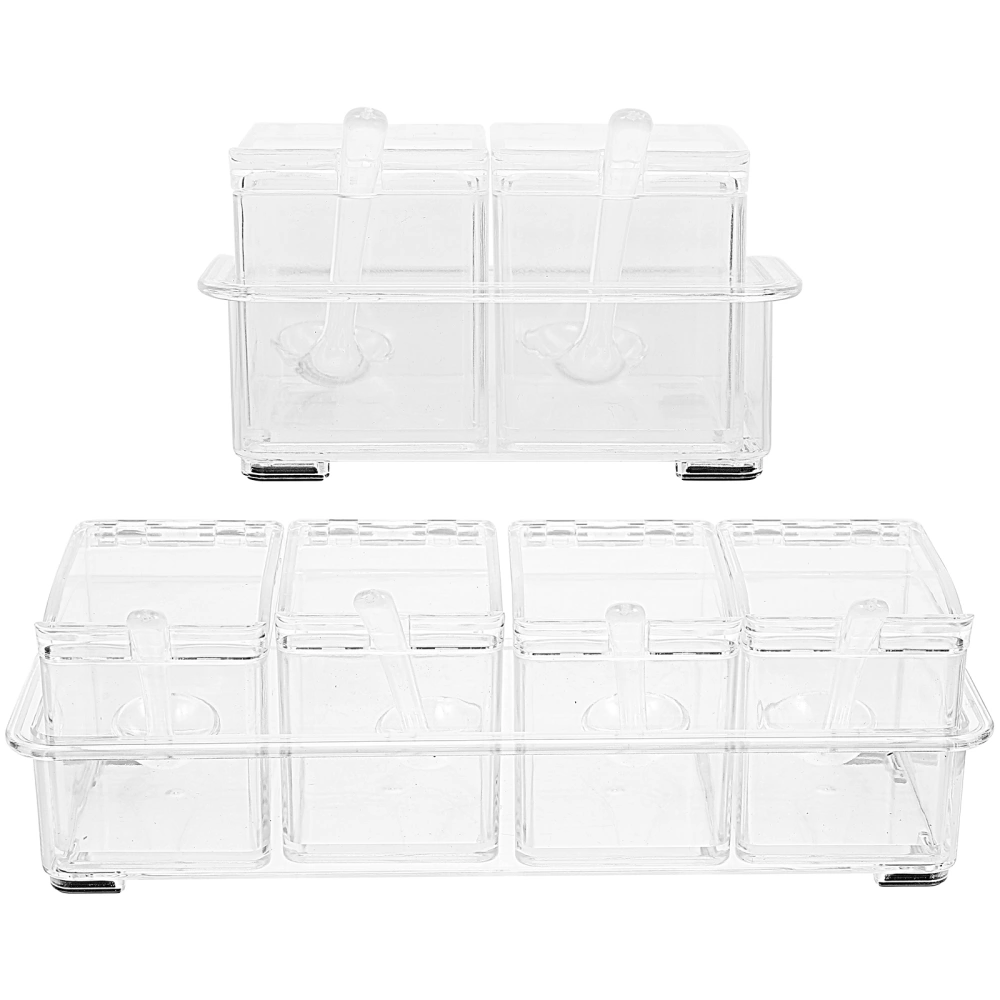 2pcs Acrylic Seasoning Containers Acrylic Seasoning Boxes Condiment Boxes