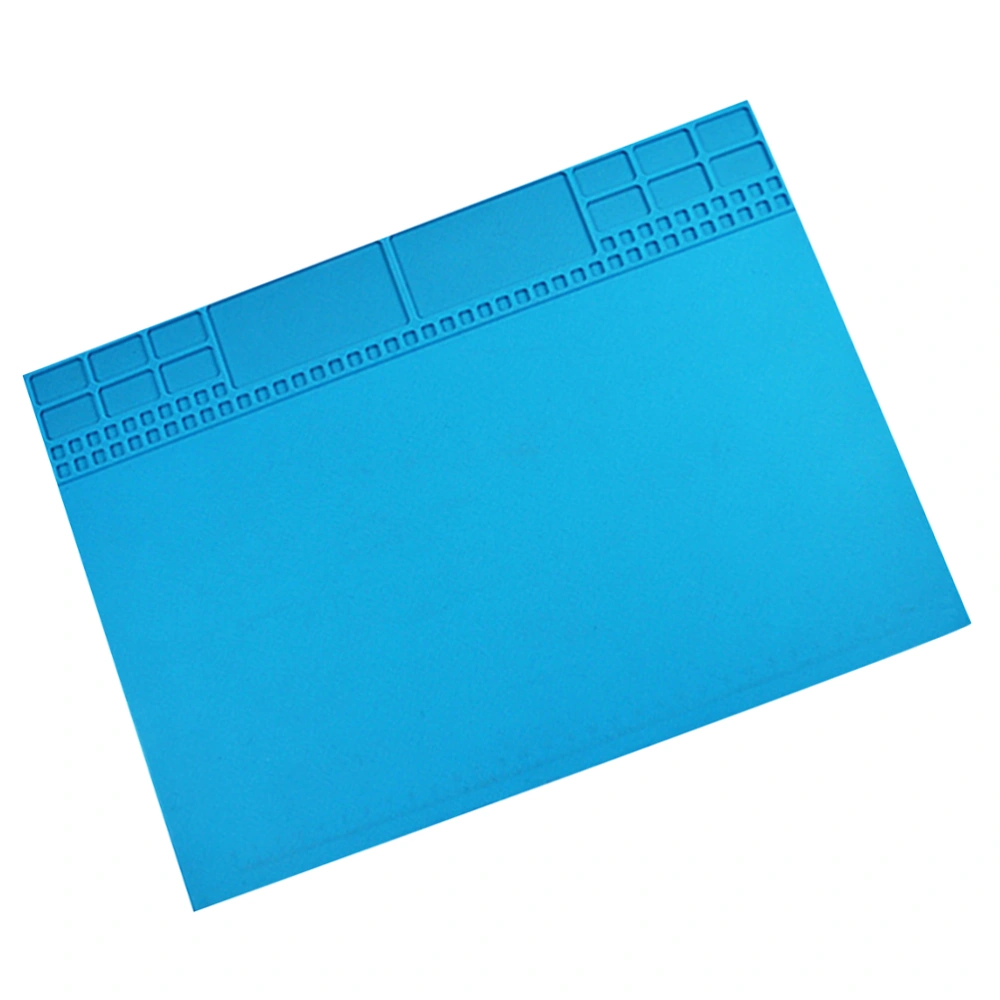 Cellphone Repair Mat Magnetic Silicone Mat Large Soldering Mat Heat Resistant Mobile Phone Digital Equipment Maintenance Workbench for Phone Computer Repair Sky-blue