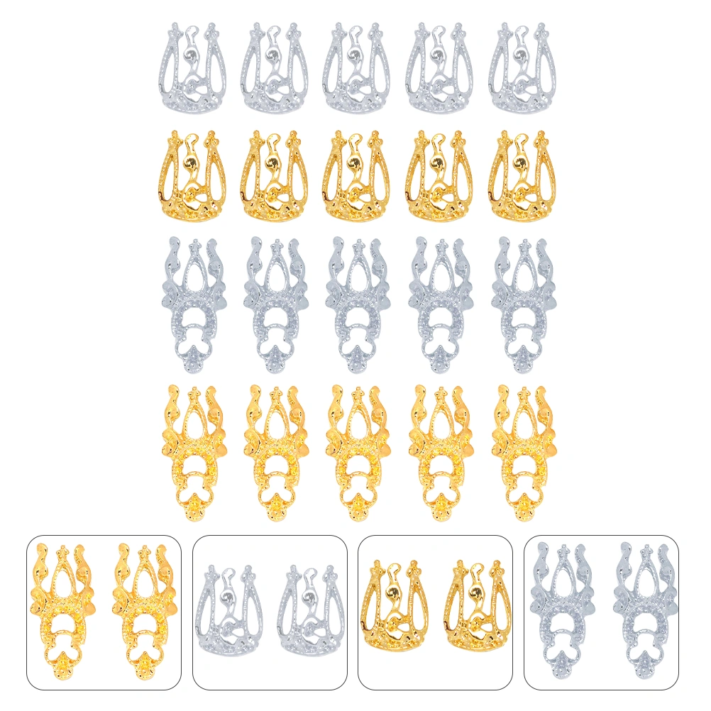 20pcs Fashionable Nail Art Decorations DIY Accessories for Nail (Golden, Silver)