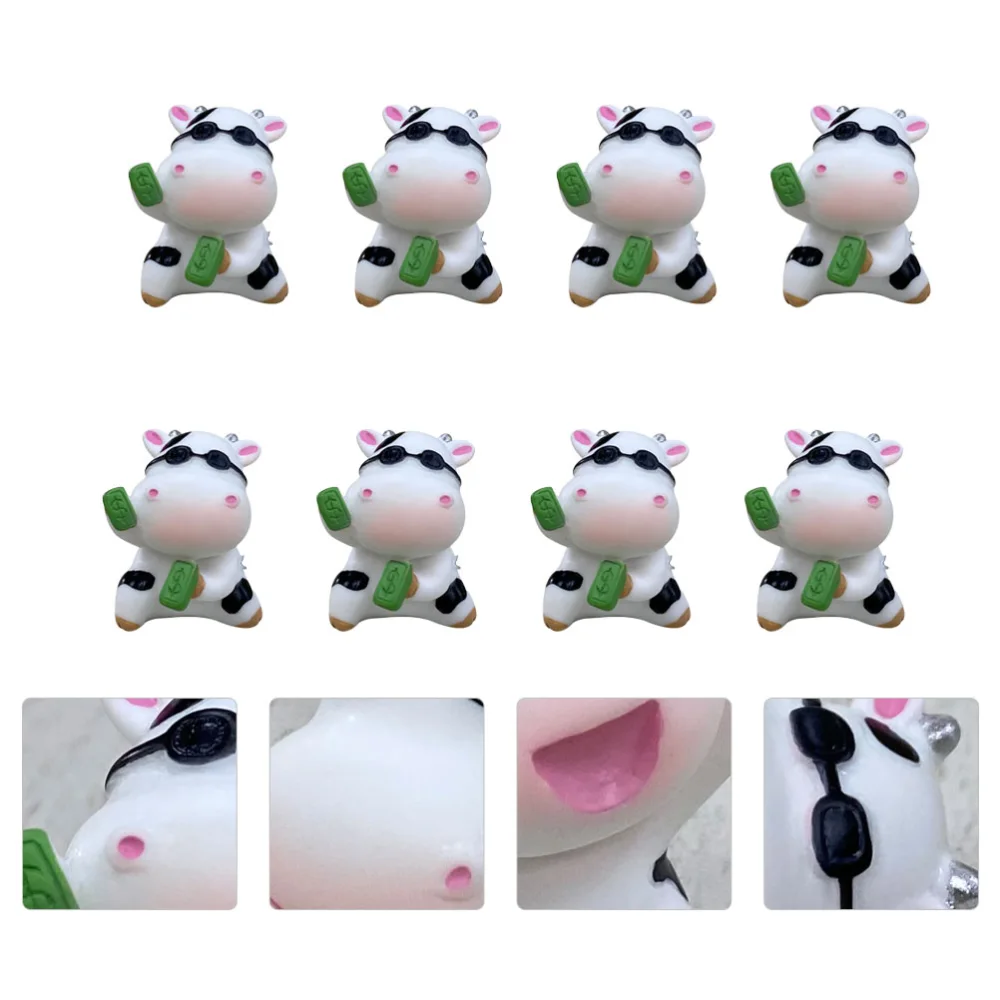 8pcs Simulation Cattle Toy Adorable Cow Model Kids Cow Toy Cattle Model Decor