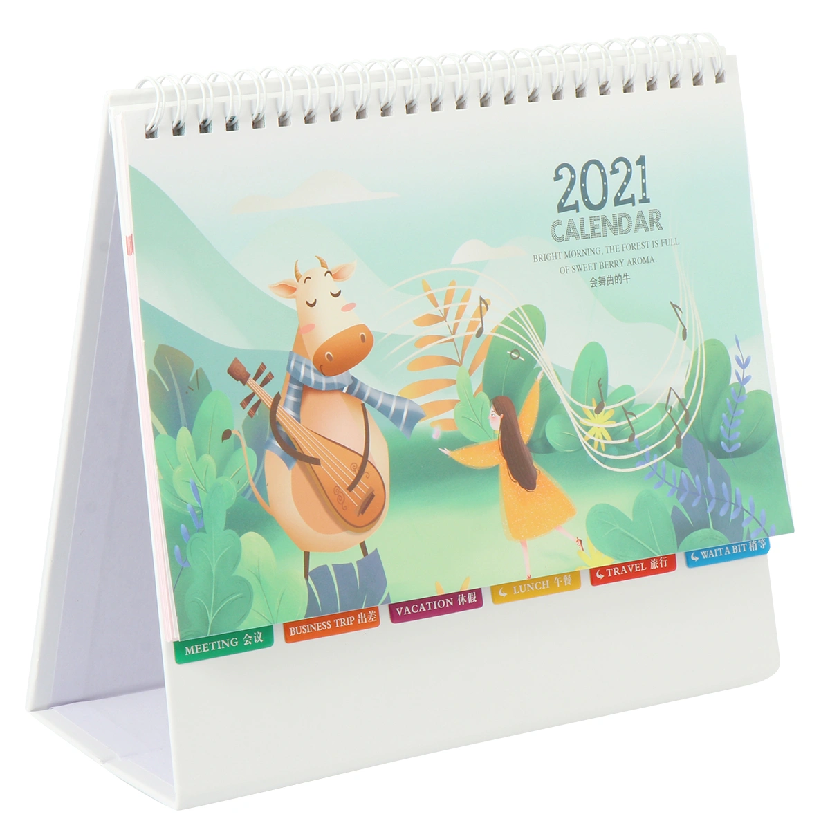 1Pc Portable 2021 Desk Paper Calendar Desktop Calendar Agenda Organizer (OX)