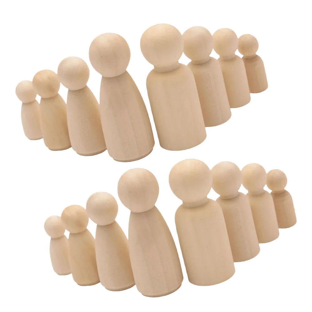 50pcs DIY Graffit Puppets Wood Art Handicrafts Hand Painting Ornaments Unfinished Wooden